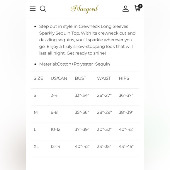 NEW IN PACKAGE, NEVER WORN Elegant Gold Sequin Crew Neck Blouse - Picture 4 of 5